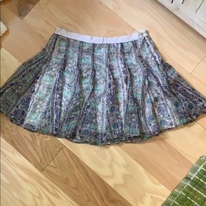 High waisted flowy multi colored skirt